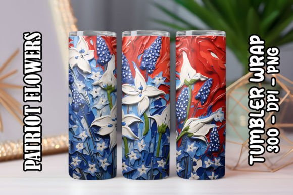 3D Bluebells Flower Tumbler 15 Design Asset
