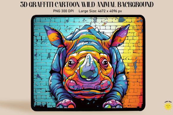 3D Graffiti Cartoon Rhinoceros: A Creative Powerhouse