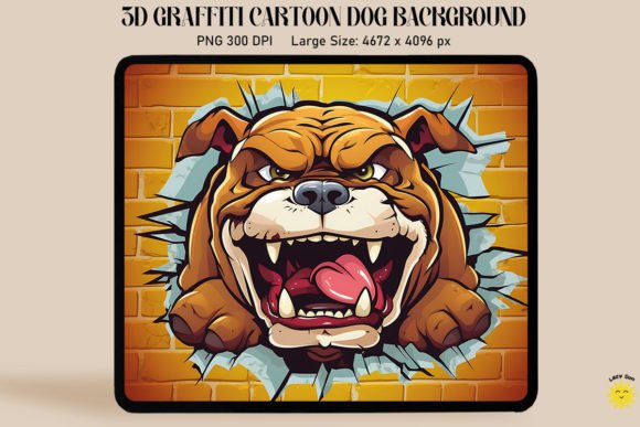 3D Graffiti Happy Bulldog: A Versatile Design Asset for Your Creative Projects