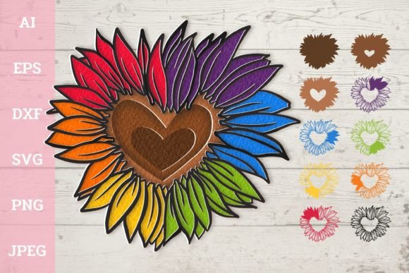 3D Pride Sunflower: A Bold and Inclusive Design Element