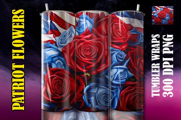 3D Red Roses Flower Tumbler 2: Digital Sublimation Wrap