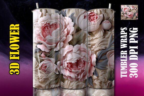 Discover the Beauty and Versatility of 3D Peony Flower Tumbler 1