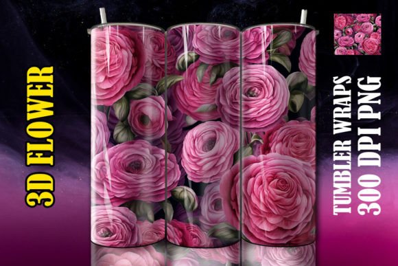 Discover the Beauty and Versatility of 3D Ranunculus Flower Tumbler