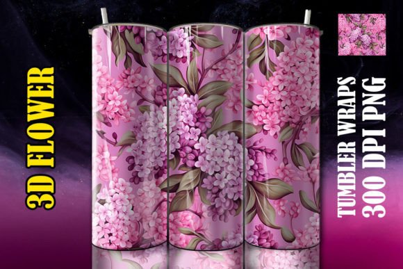 Discover the Beauty of 3D Lilacs Flower Tumbler 2
