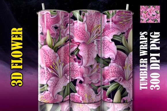 Discover the Elegance of 3D Alstroemerias Flower Tumbler 3