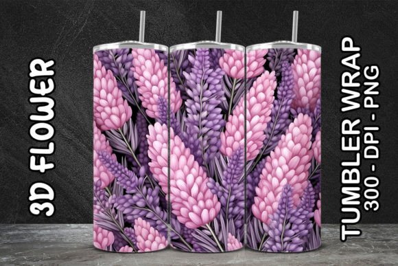 Discover the Elegance of 3D Lavender Flower Tumbler 2