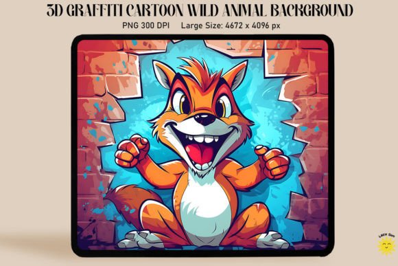 Discover the Versatile 3D Graffiti Cartoon Squirrel