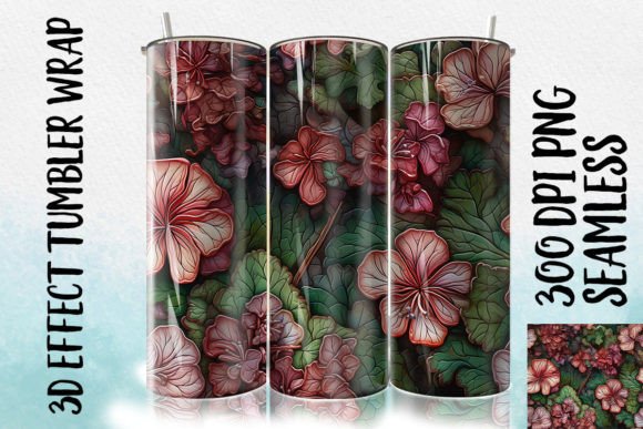 Discover the Versatility of 3D Geranium Tumbler Wrap 1