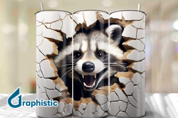 Enhance Your Creative Projects with Racoon 3D Smash Wall Art Background 11