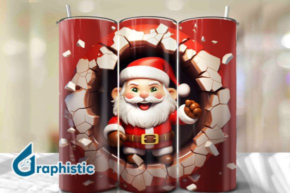 Enhance Your Creative Projects with Santa 3D Smash Wall Art Background 08