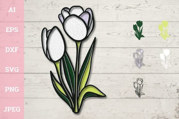 Enhance Your Projects with 3D Layered Tulip Flowers