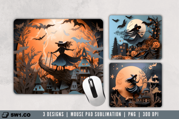 Enhance Your Workspace with a 3D Paper Art Witch Mouse Pad