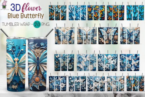 Explore 3D Butterfly Flowers Background Bundle