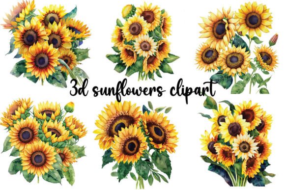 Explore 3D Sunflower Sublimation Clipart