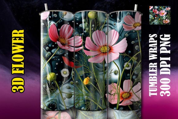 Explore the Beauty of 3D Cosmos Flower Tumbler 1
