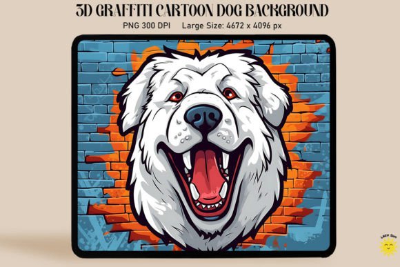 Exploring 3D Graffiti Happy Great Pyrenean Dog: A Unique Digital Art Choice