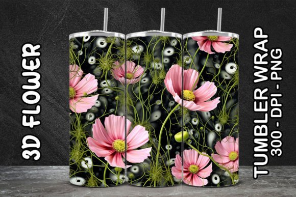 Exploring the 3D Cosmos Flower Tumbler 3 and Its PNG File for Sublimation Printing