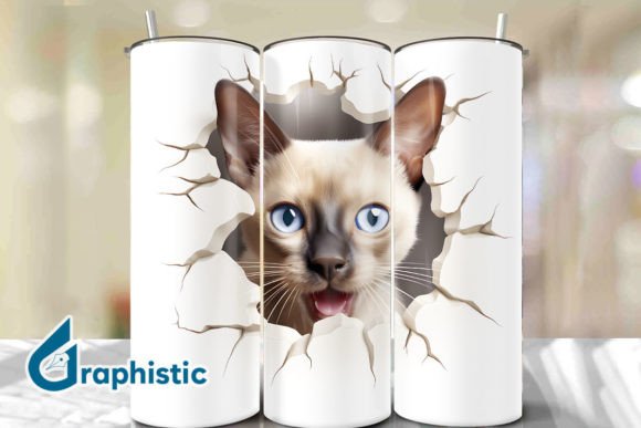 Exploring the Tonkinese Cat 3D Smashed Wall 35 Digital Images