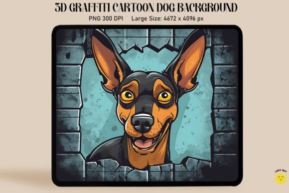 Exploring the Versatility of 3D Graffiti Happy Pinscher Dog Designs