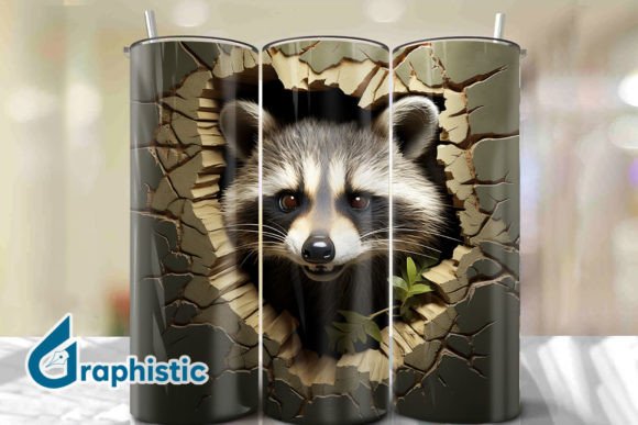 Racoon 3D Smash Wall Art Background 13: A Unique and Versatile Design Solution