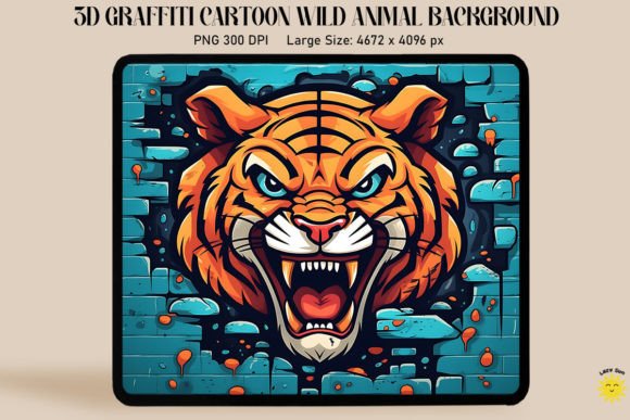 Strategic Use of 3D Graffiti Cartoon Tiger for Creative and Business Success