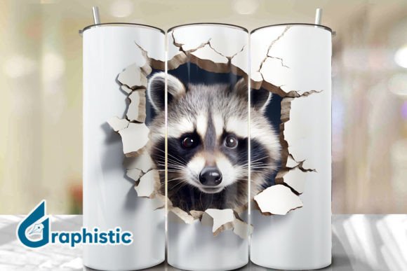 Transform Your Space with Racoon 3D Smash Wall Art Background 04