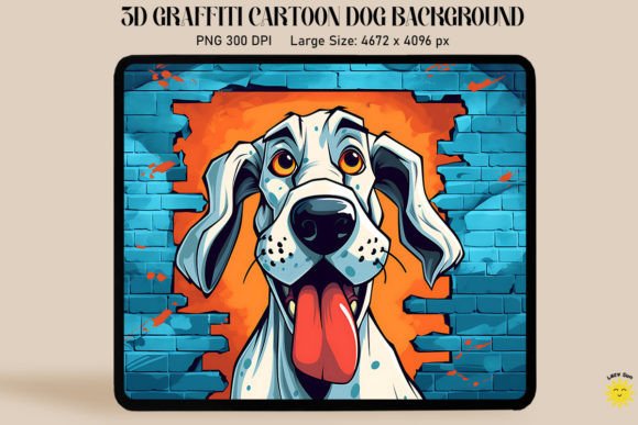 Unleashing Creativity with 3D Graffiti Happy Great Dane Dog